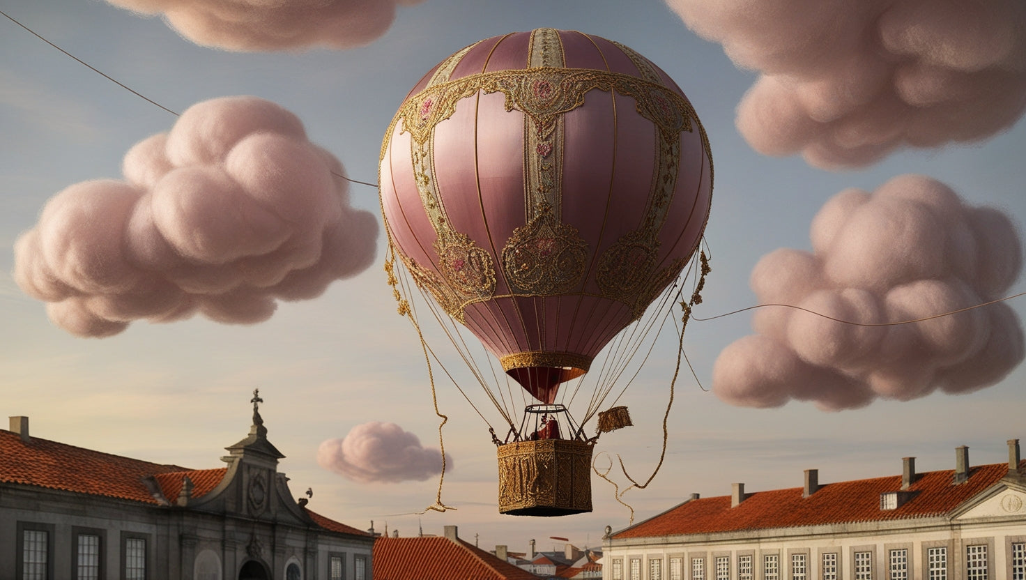 8 de Agosto de 1709, el sacerdote Bartolomeu  presenta un globo aerostático