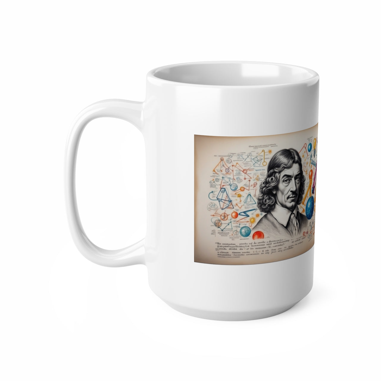 Taza de René Descartes, Taza con frase sobre ciencia, Taza de desayuno científico, 0.33 l, 0.44 l