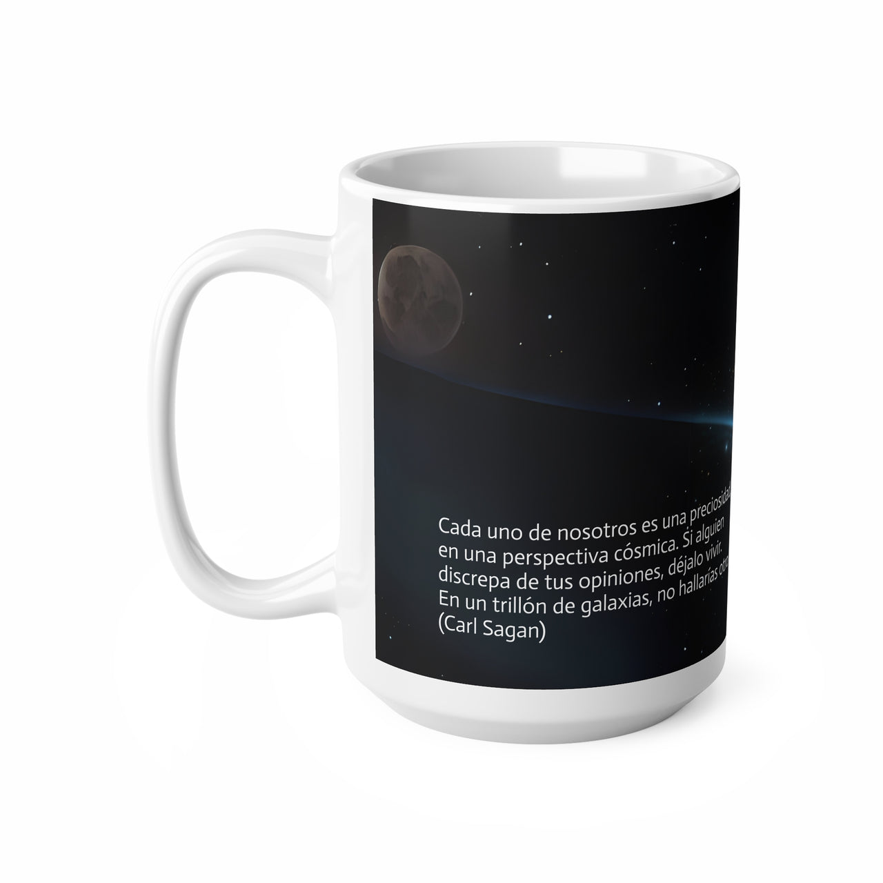 Taza "perspectiva cósmica", Taza con frase de Carl Sagan, Taza de desayuno cósmico, 0.33 l, 0.44 l