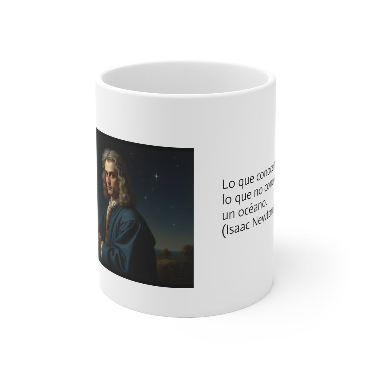 Taza de Isaac Newton, Taza de desayuno, Taza de café con mensaje