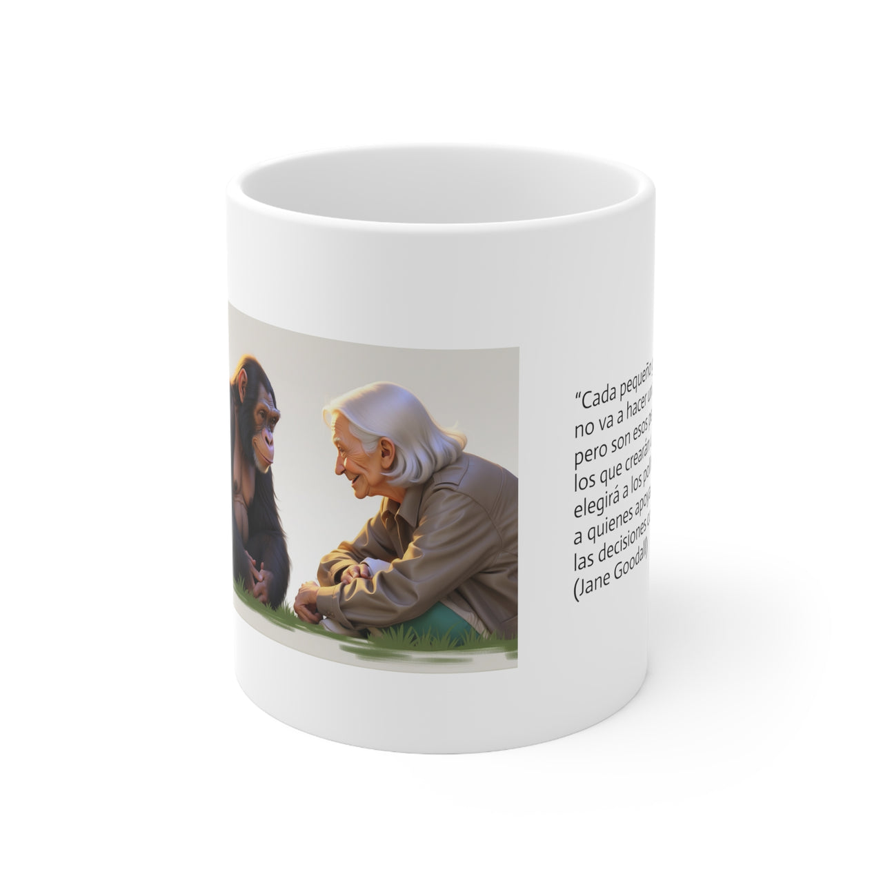 Taza de Jane Goodall, Taza de café, Taza con frase de ciencia, 0.33 l, 0.44 l