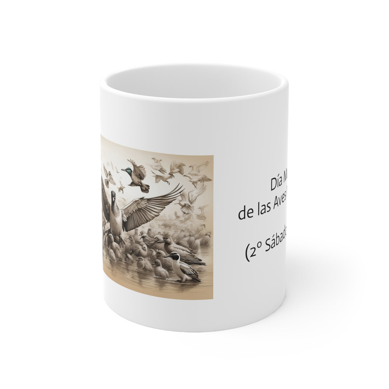Taza Día Mundial de las Aves Migratorias Nº2, Taza reivindicativa, Taza de café con aves, 0.33 l, 0.44 l